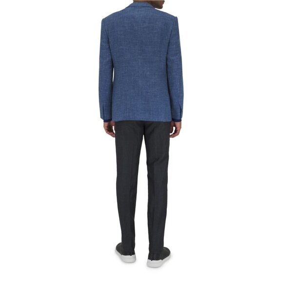 ERMENEGILDO ZEGNA Blue Wool Linen Silk Cashmere Sport Coat Blazer, Size IT 50R - Picture 2 of 15